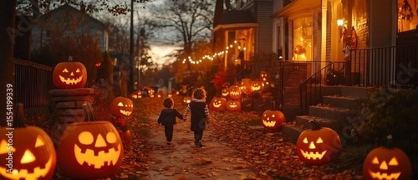 Obraz Kids trick-or-treating.