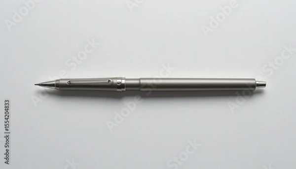 Obraz Elegance in graphite a modern mechanical pencil laying still upon a minimalist white backdrop
