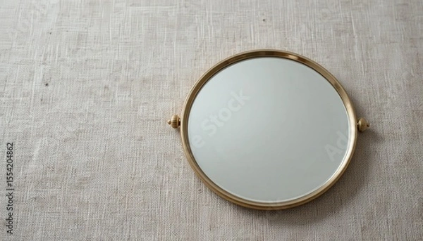 Obraz Gleaming circle of reflection lies on a textured surface, beckoning glimpses of a world unseen