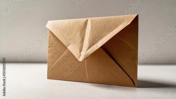 Obraz Envelope of secrets and dreams resting on a stark white surface under a gentle light