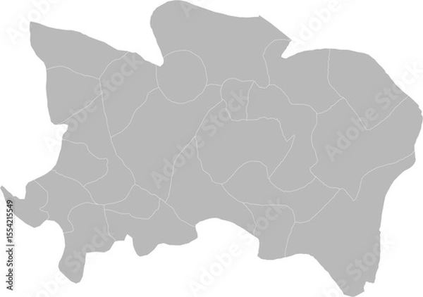 Obraz Benue, Nigeria – administrative vector map with local government area boundaries (Web Mercator projection, PPT-compatible & fully editable)