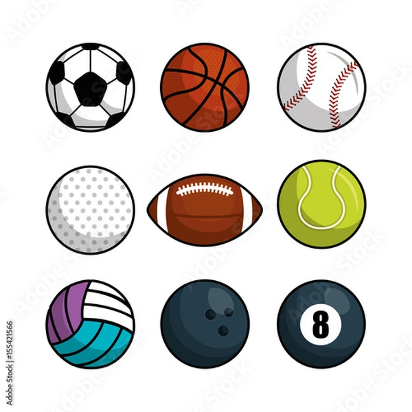 Fototapeta sport balls isolated icon vector illustration design