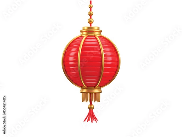 Fototapeta Chinese lantern icon 3d render concept of lampion Chinese New Year elements icon vector illustration