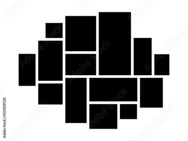 Fototapeta Vector photo frame, collage, grid. Templates mosaic illustration. Vector rectangle mood board. Empty mockup