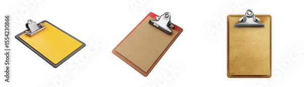 Fototapeta Clipboards and Files Isolated on Transparent Background