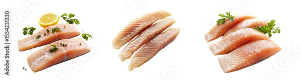 Fototapeta salmon steak Isolated on Transparent Background