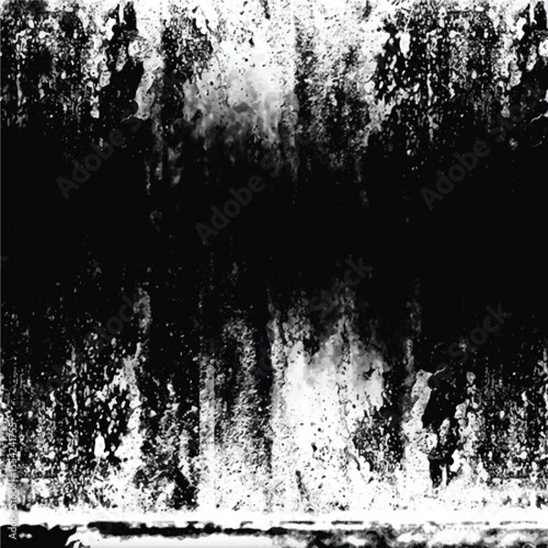 Fototapeta Black and white grungy abstract background. Grungy frame. Vector illustration
