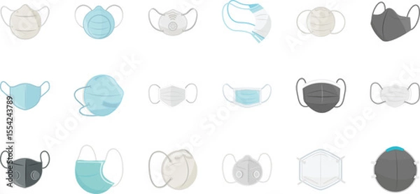 Fototapeta Collection of Diverse Face Mask Designs A Comprehensive Guide to Styles and Types