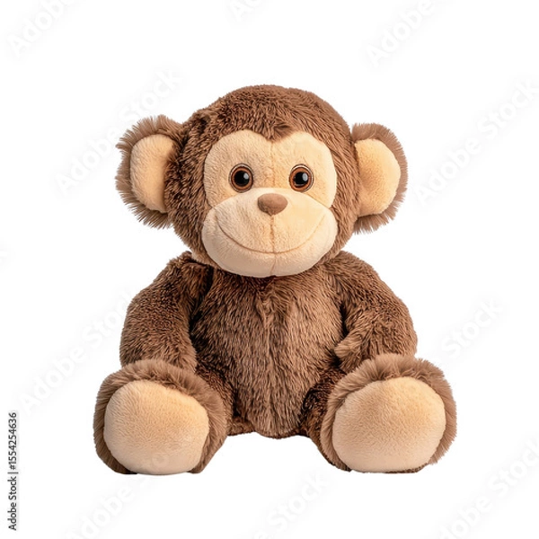 Obraz Cute and Cuddly Plush Monkey Toy with Soft Fur and Big Eyes Suitable for Children and Baby Gifts