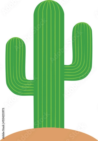 Obraz green cactus flat isolated
