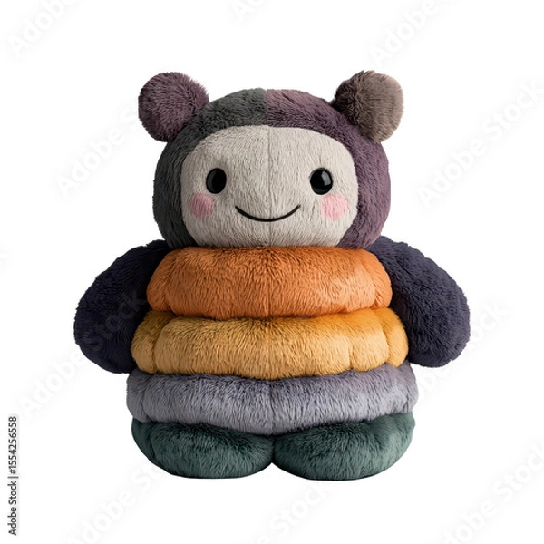 Obraz Adorable plush toy with vibrant colors and soft textures, perfect for children and playful decor in homes and nurseries