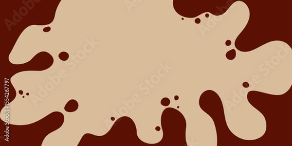 Obraz Coffee or chocolate liquid texture. Cocoa splash vector background. Abstract liquid brown waves illustration.	