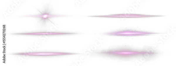 Obraz Pink, lightspeed, line, motion, glow dynamic PNG assets for creative design. Glow, pink, motion, line, and lightspeed work great in an Overlay. Comes on a transparent background.