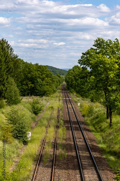 Obraz Railway passing through the Sudeten Mountains in Poland, Nowa Ruda.
