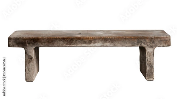 Obraz Elegant Concrete Table Design with Rustic Wooden Top for Modern Home or Garden Decor, Perfect for Minimalist Aesthetics