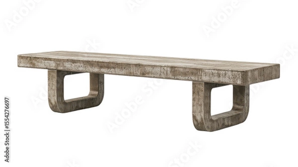 Obraz Modern Concrete Bench Design for Urban Outdoor Spaces, Ideal for Parks, Gardens, and Public Areas
