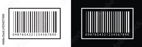 Fototapeta Bar code vector cartoon icon. Vector illustration barcode on white background. Isolated cartoon illustration in eps 10.	