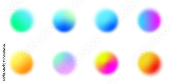 Obraz Circle colorful gradient blur sphere set on white background