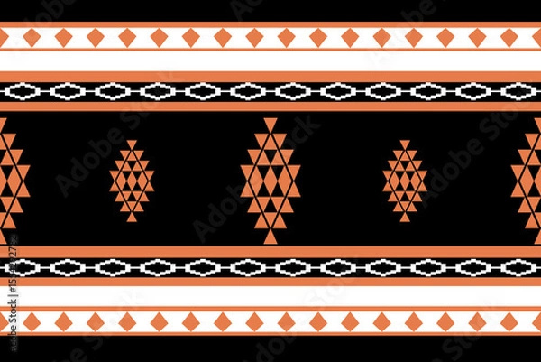 Fototapeta Geometric ethnic seamless pattern  design for  carpet fabric tiles.Vector background.