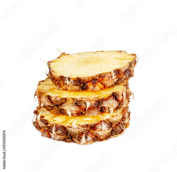 Obraz Pineapple slices isolated on a white background