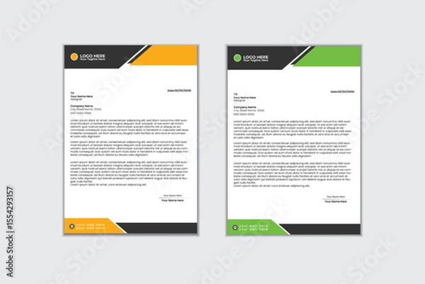 Obraz Modern corporate letterhead template design for your project, vector design.