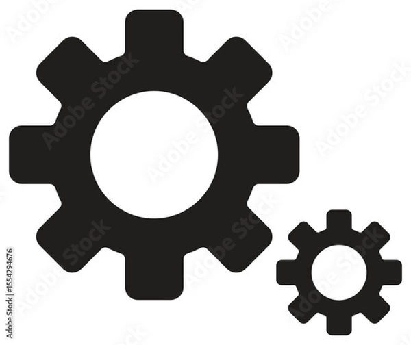 Fototapeta Gear icon set. Gear Settings symbol, cogwheel. Functions symbol. Settings icon vector Illustration