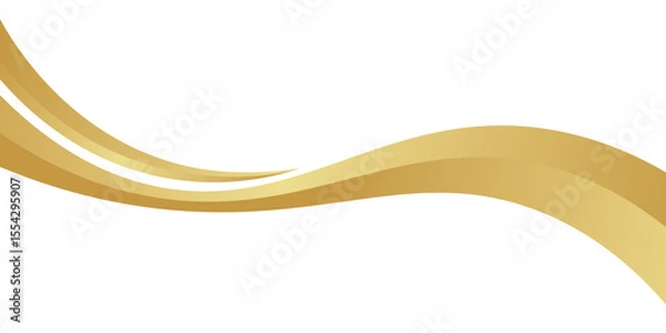 Obraz gold wave curve, golden wave corner shape for element, stripes ribbon golden graphic, striped gold. eps 10