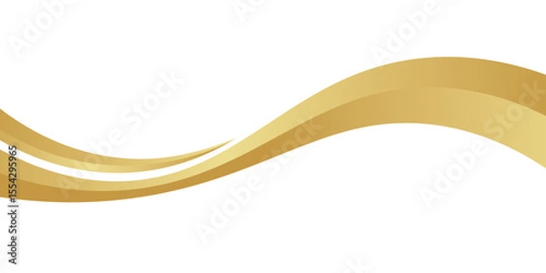 Obraz gold wave curve, golden wave corner shape for element, stripes ribbon golden graphic, striped gold. eps 10