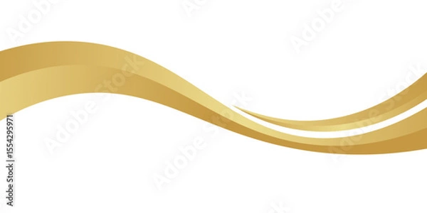 Obraz gold wave curve, golden wave corner shape for element, stripes ribbon golden graphic, striped gold. eps 10