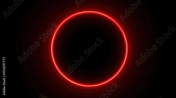 Fototapeta Red Neon Circle Light Abstract Background Design Element