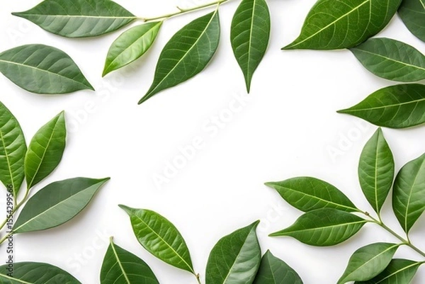 Fototapeta Leafy green plant with leaves that are arranged in a circle