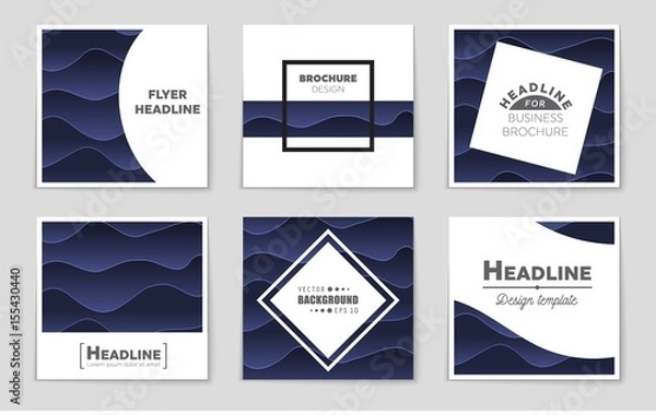 Obraz Abstract vector layout background set. For art template design, list, page, mockup brochure theme style, banner, idea, cover, booklet, print, flyer, book, blank, card, ad, sign, sheet,, a4.