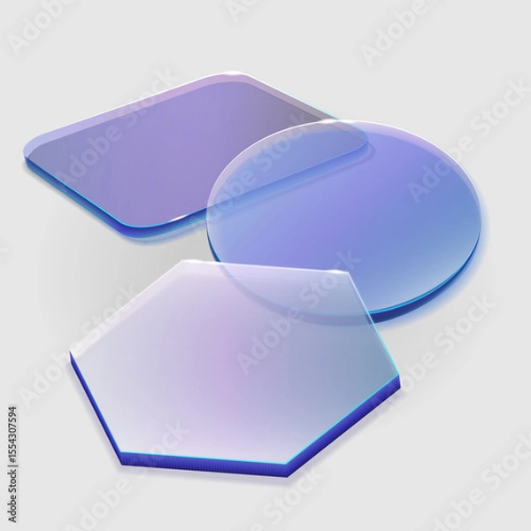 Obraz Realistic Glass UI Element with Glare and Glow