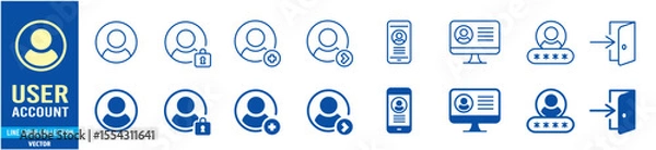 Fototapeta User account icon set. Avatar icons collection. Editable vector icon illustration.