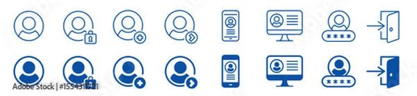 Fototapeta User account icon set. Avatar icons collection. Editable vector icon illustration.
