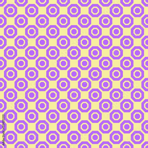 Fototapeta Geometric Octagon Pattern in Yellow and Purple