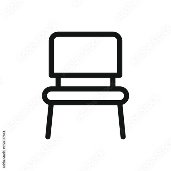 Obraz Visitor chair line icon, visiting chair for office and guest vector symbol with editable stroke