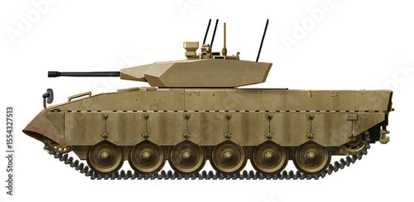 Fototapeta Olifant HIFV (The concept of a heavy infantry fighting vehicle, based on the Olifant MkI tank, with a combat module from the Badger armored personnel carrier)