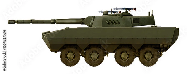 Fototapeta Nurol Ejder 8x8 (Concept of a tank destroyer based on an armored personnel carrier, for the Turkish army, with a 105mm gun)