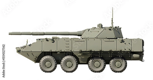Fototapeta Sprut-K (Wheeled version of the Sprut-SD based on a wheeled chassis, with an 8x8 wheel arrangement, and a 125mm gun)