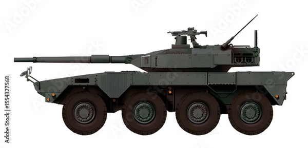 Fototapeta Type 16 MCV (A modern Japanese wheeled armored fighting vehicle designed for rapid reaction forces, armed with a 105mm gun)