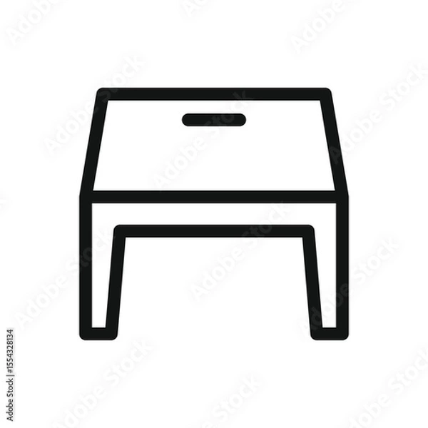 Obraz Staff office desk line icon, employee desk vector symbol with editable stroke