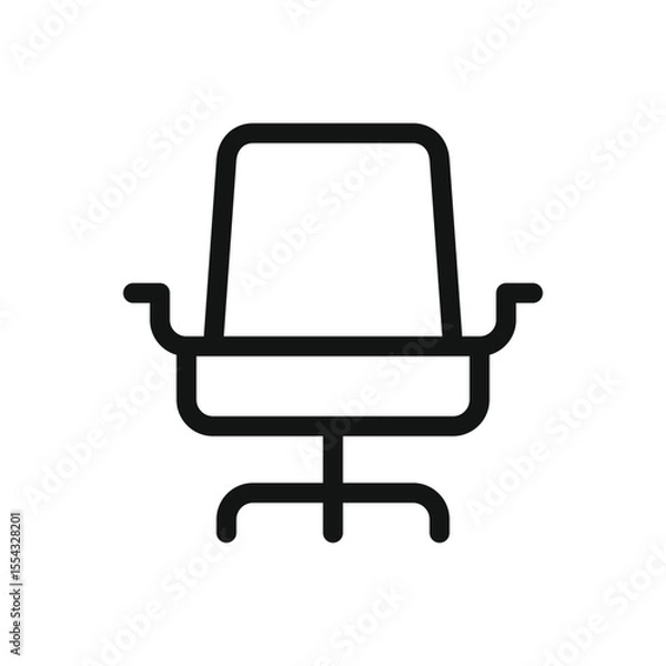 Obraz Executive chair line icon, boss chair vector symbol with editable stroke