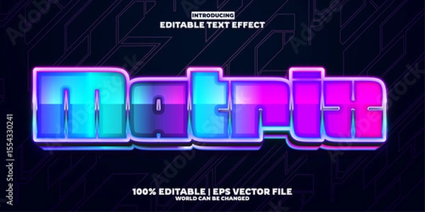Fototapeta Matrix editable text effect in Vintage trend style