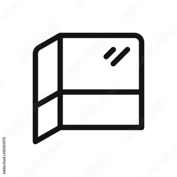 Obraz Office partitions line icon, office desk divider vector symbol with editable stroke