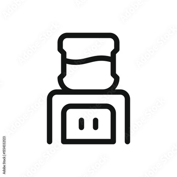 Obraz Water cooler line icon, office water cooler with hot and cold temperatures vector symbol with editable stroke
