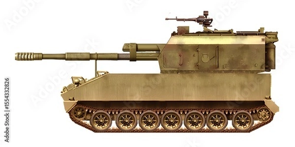 Fototapeta EFV-2 122mm SPH (EFV-2-based self-propelled gun concept for the Ethiopian army, with a 122mm gun)