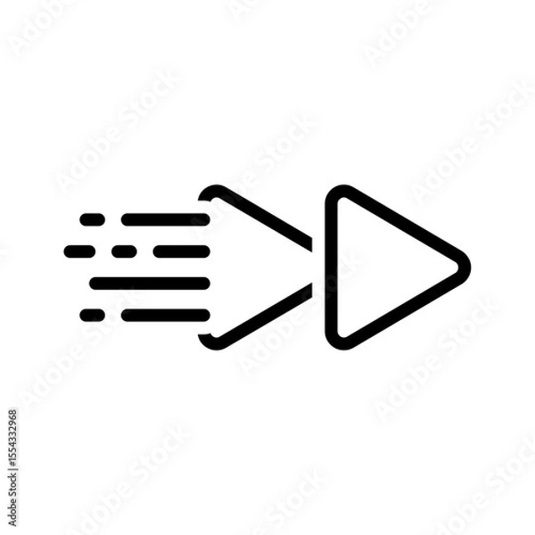 Obraz Vector black line icon for Fast forward