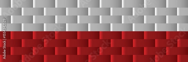 Fototapeta white and Red Geometric Block Pattern. vector Eps 10