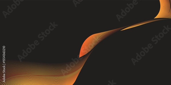 Fototapeta Modern and curved seamless wavy flowing wave lines and glowing moving lines, Curved wavy coloueful lines tech futuristic motion background. abstract Smooth wave vector background layout design.